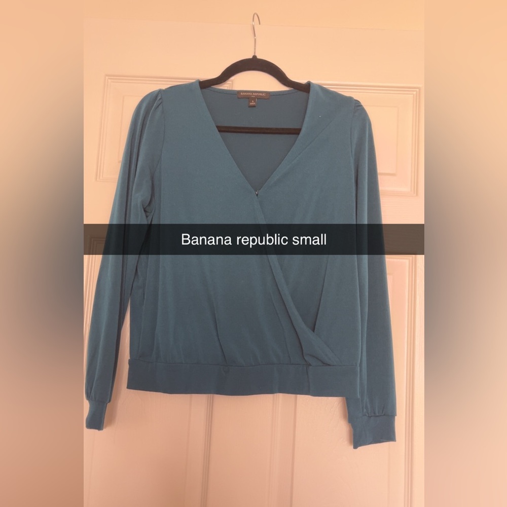 Banana Republic Blue green V-Neck Blouse